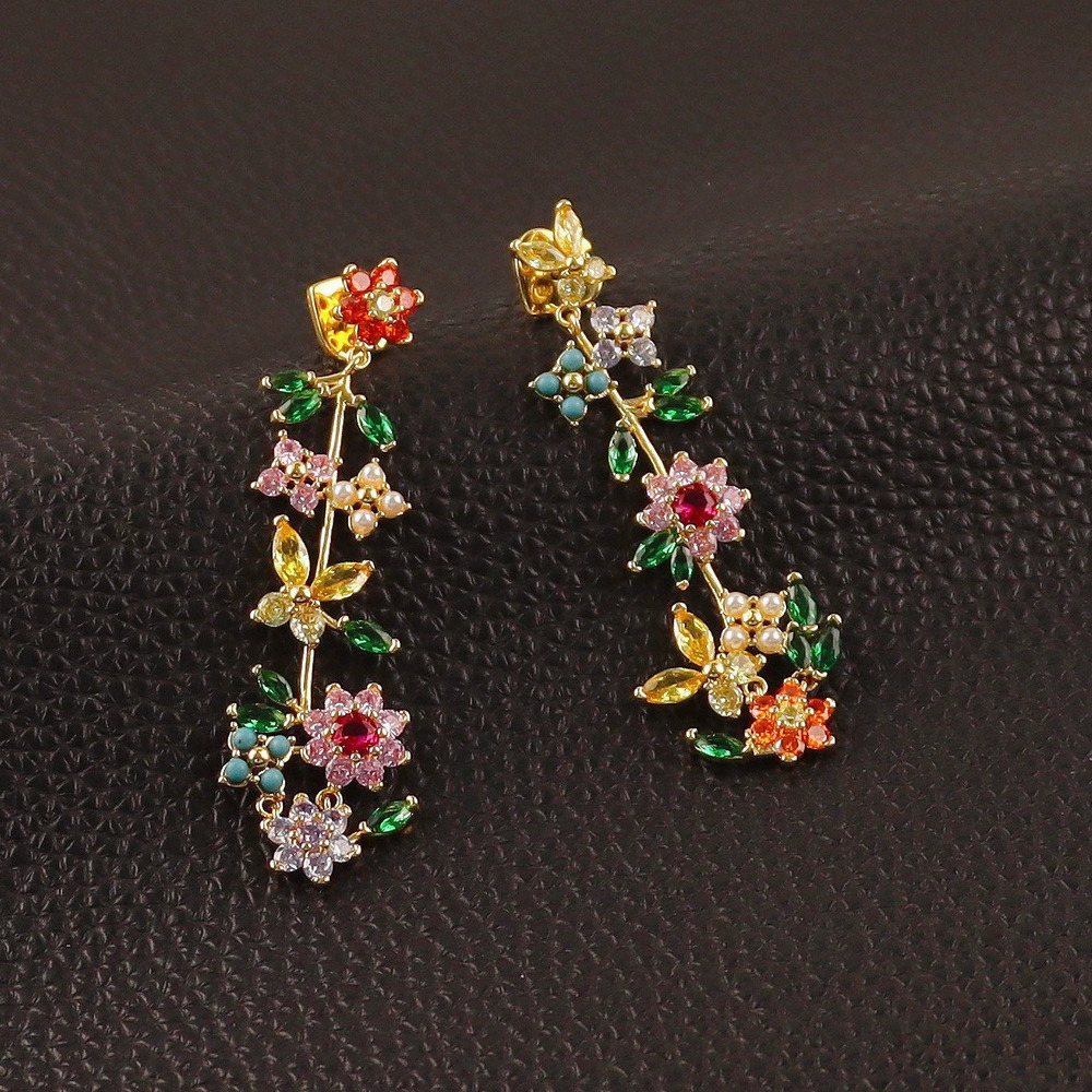 Kendra Scott Asymmetrical CZ Pearl Flower And Butterfly Earrings